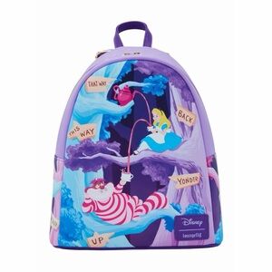 NEW Loungefly Disney Alice In Wonderland Alice & Cheshire Cat Mini Backpack